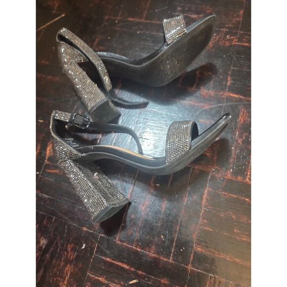 Sparkly Strap Dress Sandals 3 Inch Block Heel Elegant Party Shoes for Women - Picture 2 of 11